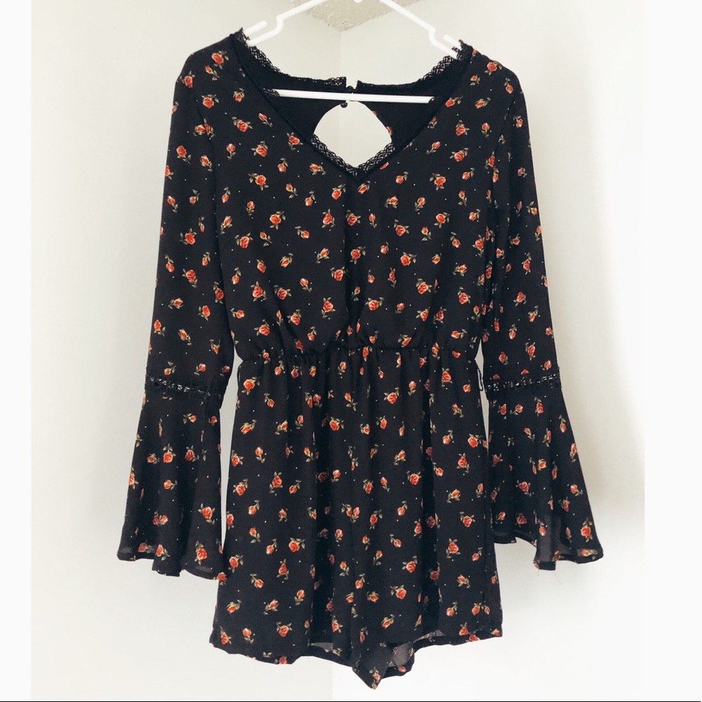 Disney rose bell sleeve romper